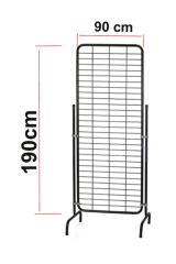 Siyah Tel Pano Ayakkabı Standı 90x190 Cm 30 Raflı