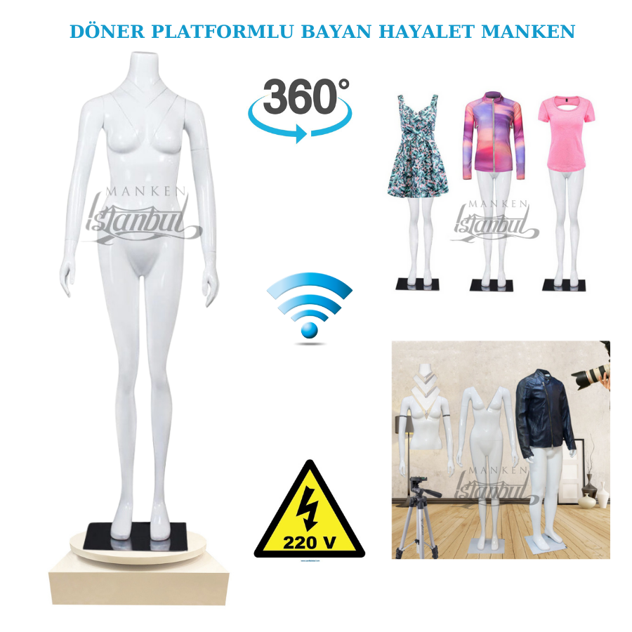 360 Derece Dönebilen Bayan Hayalet Manken- Ghost Mannequin
