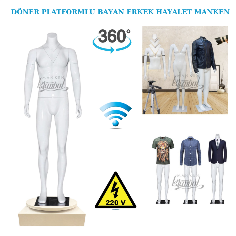 360 Derece Dönebilen Erkek Hayalet Mankeni-Ghost Mannequin