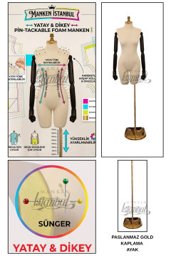 Pantolon Giyebilen Ahşap Kollu Terzi Mankeni Vitrin Mankeni