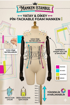 Pantolon Giyebilen Ahşap Kollu Terzi Mankeni Vitrin Mankeni