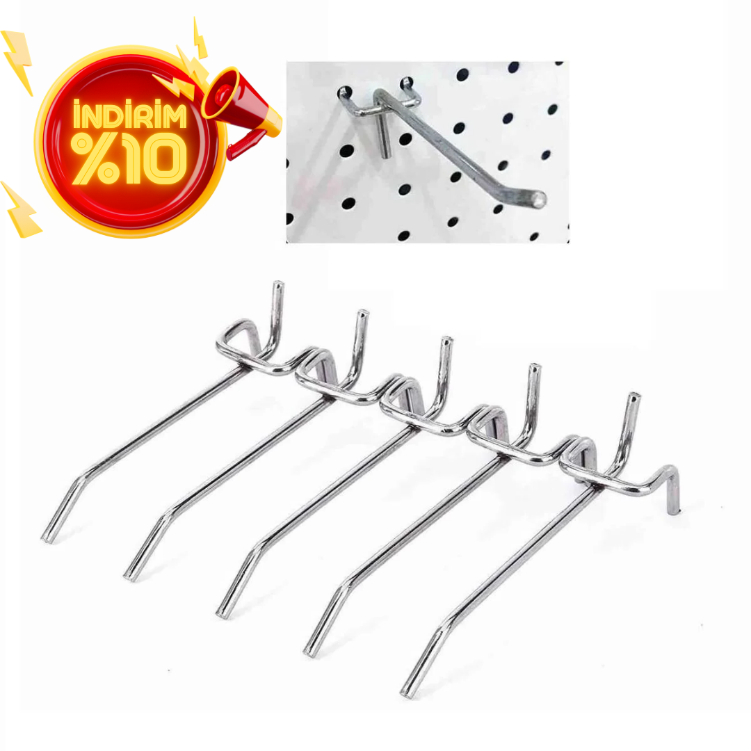 Delikli Pano Kancası Galvaniz-5 mm tel 2,5 Dip