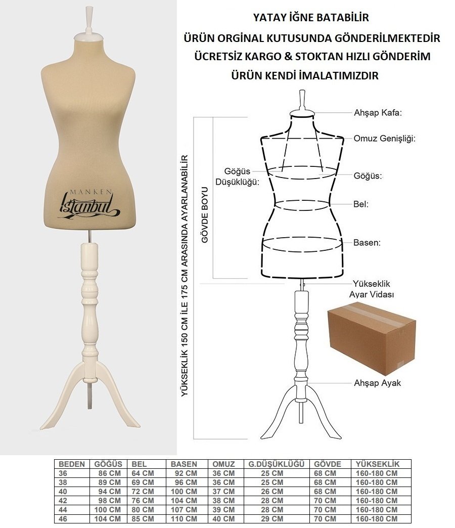 Krem kumaşlı terzi mankeni prova mankeni vitrin mankeni