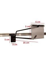 Etiketli Siyah Kanallı Pano Kancası-5 mm Dayanıklı Yapı