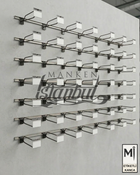 Etiketli Siyah Kanallı Pano Kancası-5 mm Dayanıklı Yapı