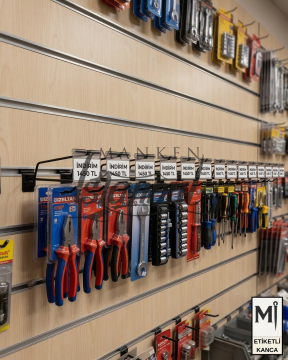 Etiketli Siyah Kanallı Pano Kancası-5 mm Dayanıklı Yapı