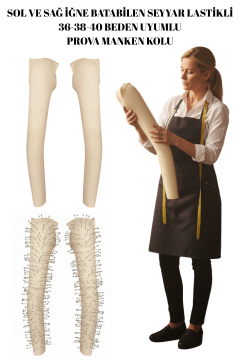 Sünger İğne Batabilen Seyyar Kol Sol ve Sağ 36/38/40 Prova Mankeni Kolu