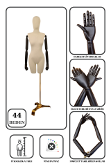 Gold Ayaklı Terzi Mankeni Vitrin Mankeni Prova Mankeni 44 beden