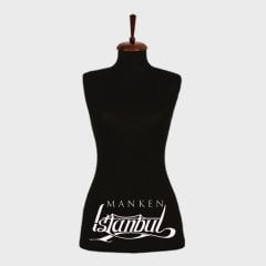 Siyah kumaşlı terzi mankeni prova mankeni vitrin mankeni 34 beden