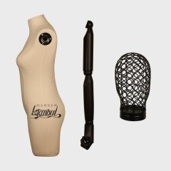 Keten Kumaş Tel Kafa Pantolon Giyebilen Terzi Mankeni Vitrin Mankeni