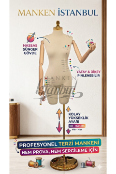 Pantolon Giyebilen Ahşap Kollu Terzi Mankeni Vitrin Mankeni