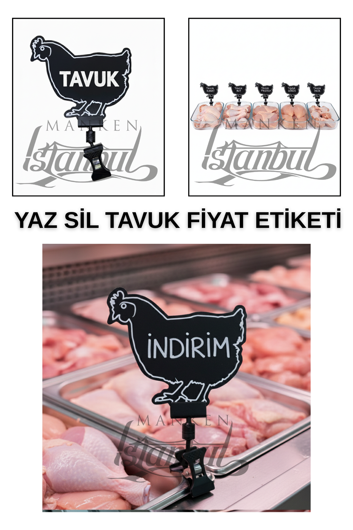 10 Adet Yaz Sil Dana Kuzu Tavuk Keçi Balık Fiyat Etiketi TAVUK - 10 ADET