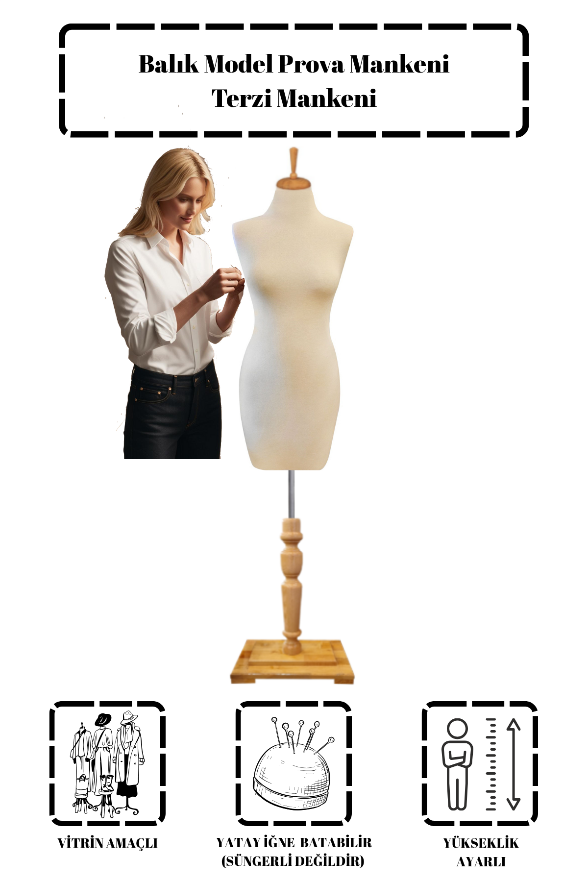 Balık Model Prova Mankeni Terzi mankeni 36-38-40-42 Beden