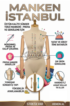 Pantolon Giyebilen Ahşap Kollu Terzi Mankeni Vitrin Mankeni