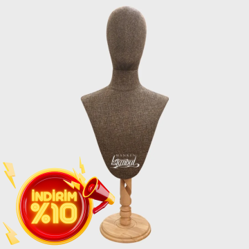 Erkek kumaş kafalı gömlek ve aksesuar mankeni