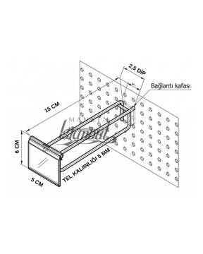 Etiketli Delikli Pano Kancası Galvaniz-5 mm Dayanıklı Yapı