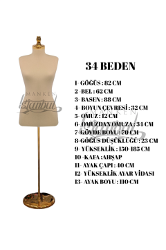 İğne Batabilen Terzi Mankeni 34-46 Arası 34 beden