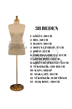 İğne Batabilen Terzi Mankeni 34-46 Arası 38 beden