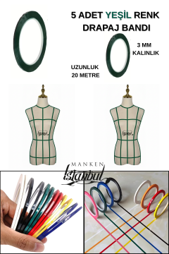 Manken İşaretleme Bandı Drapaj Bandı & 5 Adet Toplam 100 Metre