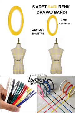 Manken İşaretleme Bandı Drapaj Bandı & 5 Adet Toplam 100 Metre