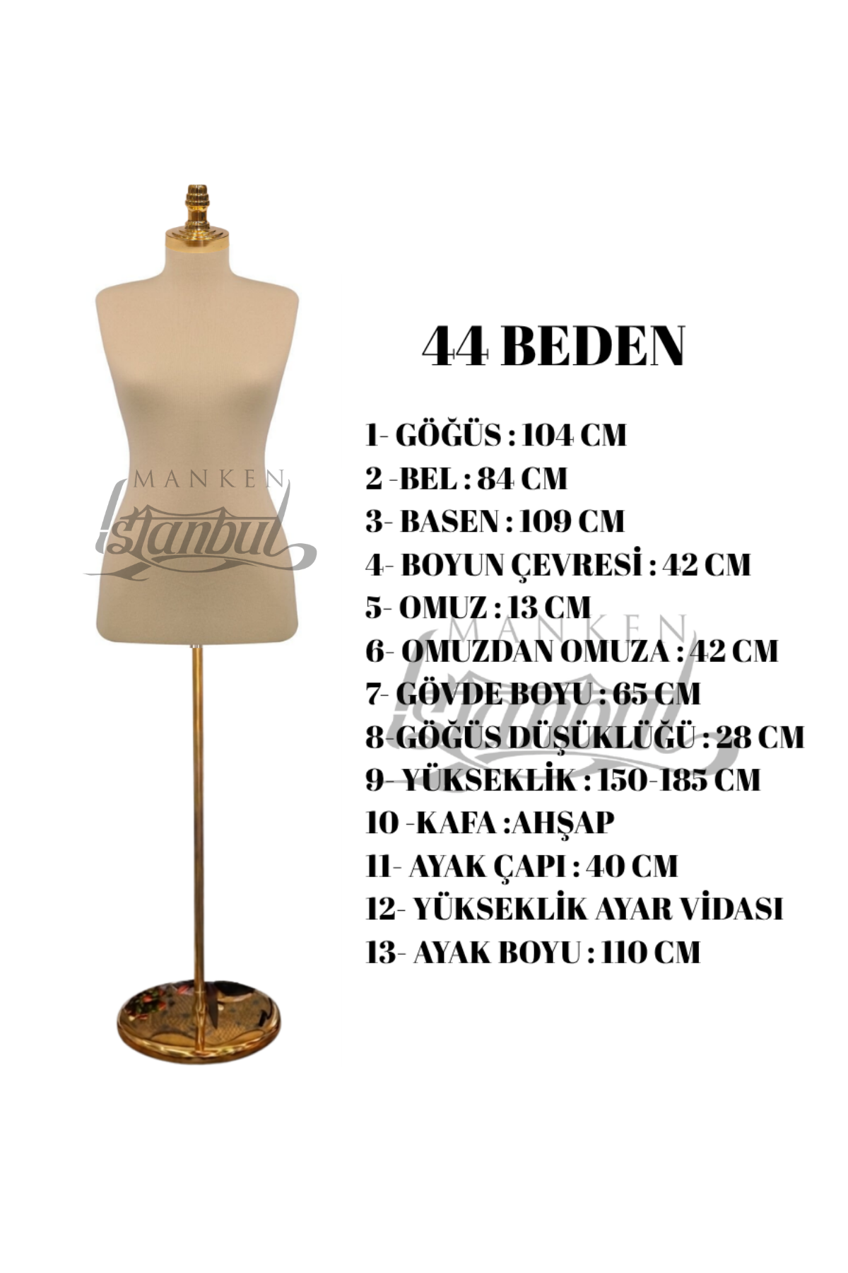 İğne Batabilen Terzi Mankeni 34-46 Arası 44 beden