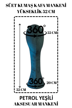 Süet Kumaş Uzun Kafa Mankeni Peruk Mankeni