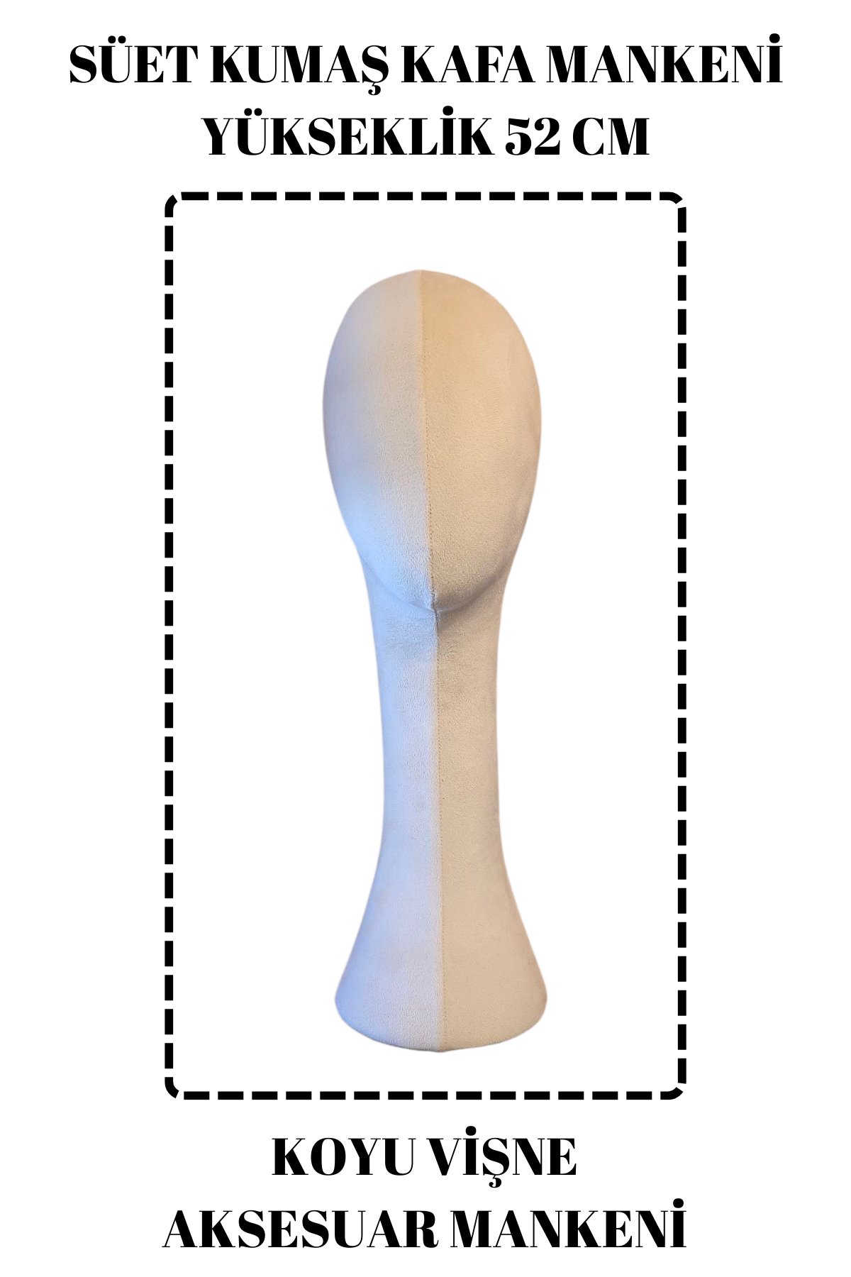 Süet Kumaş Uzun Kafa Mankeni Peruk Mankeni