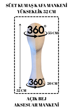Süet Kumaş Uzun Kafa Mankeni Peruk Mankeni