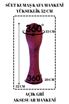 Süet Kumaş Uzun Kafa Mankeni Peruk Mankeni