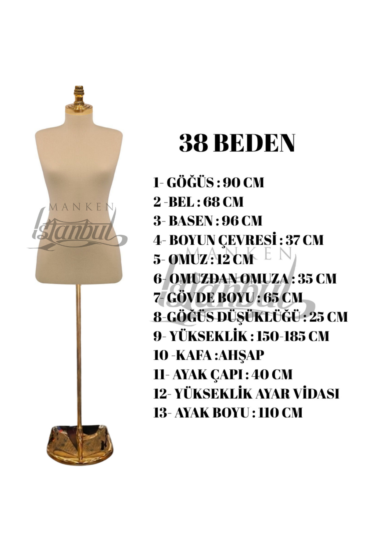 İğne Batabilen Terzi Mankeni 34-46 Arası 38 beden