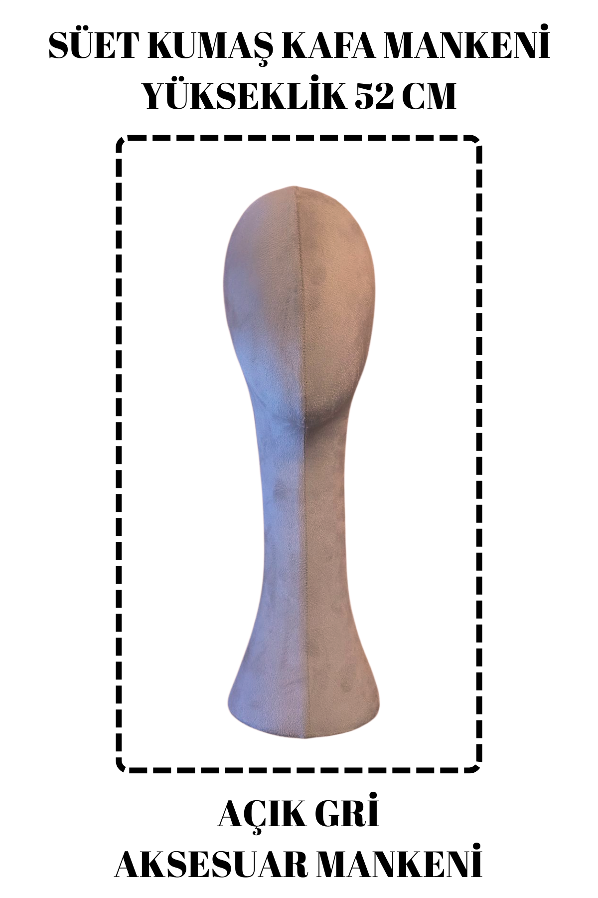 Süet Kumaş Uzun Kafa Mankeni Peruk Mankeni