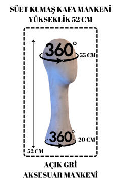 Süet Kumaş Uzun Kafa Mankeni Peruk Mankeni