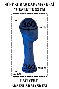 Süet Kumaş Uzun Kafa Mankeni Peruk Mankeni