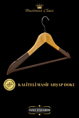 Business Class 5 Adet 44 Cm Kadife Ahşap Takım Elbise Ceket askısı