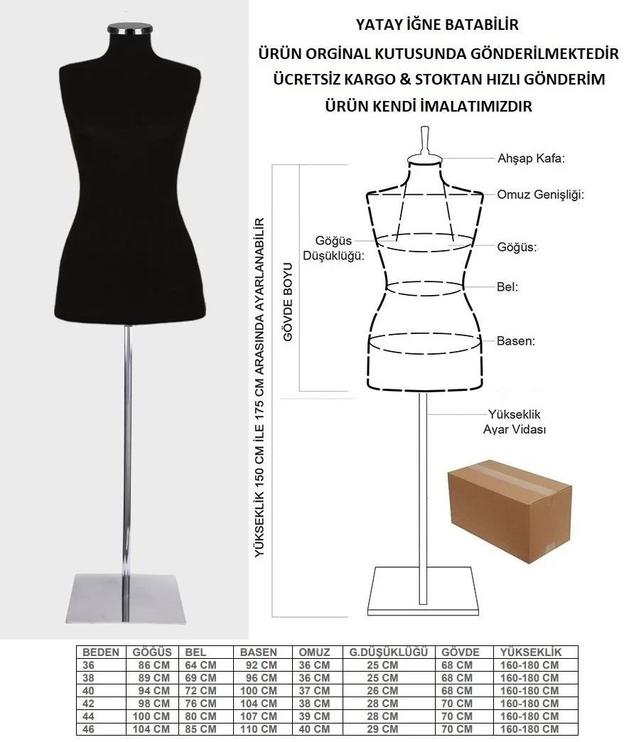 Siyah kumaşlı terzi mankeni prova mankeni vitrin mankeni
