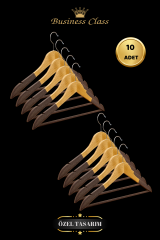 Business Class 5 Adet 44 Cm Kadife Ahşap Takım Elbise Ceket askısı 10 ADET