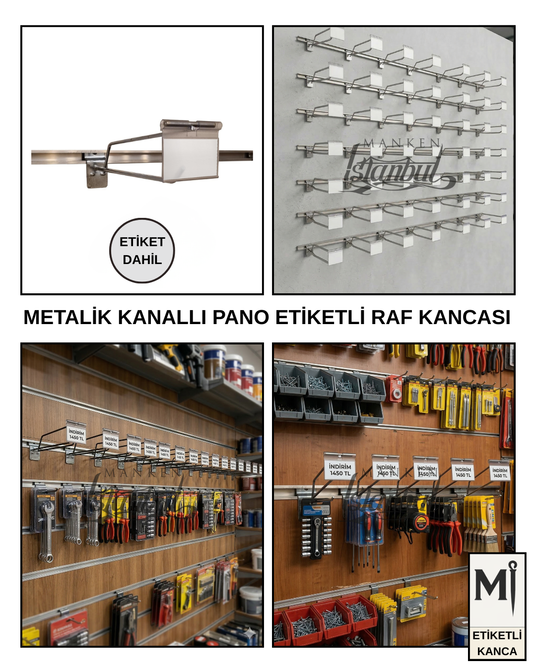 Etiketli Kanallı Pano Kancası Galvaniz