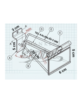 Etiketli Kanallı Pano Kancası Galvaniz