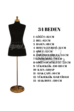İğne Batabilen Terzi Mankeni 34-46 Arası 34 beden