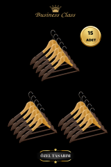 Business Class 5 Adet 44 Cm Kadife Ahşap Takım Elbise Ceket askısı 15 ADET