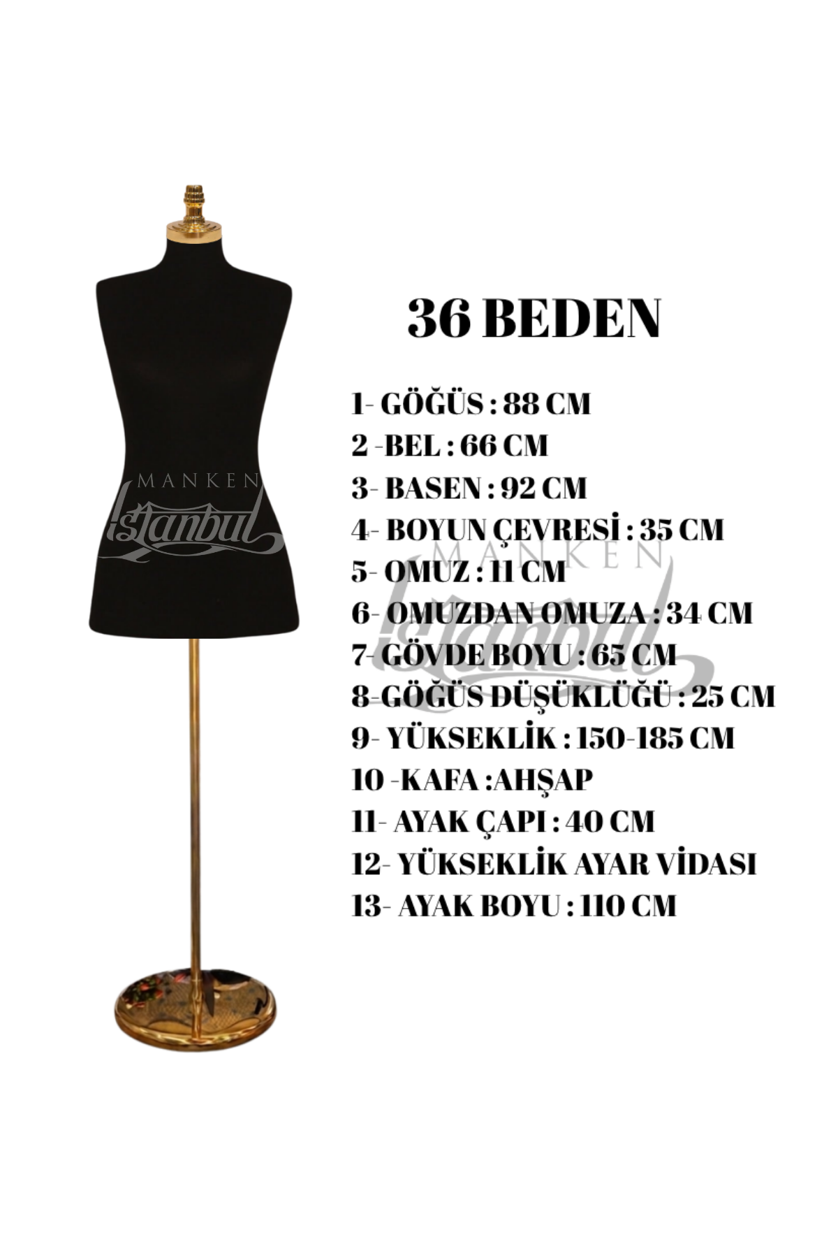 İğne Batabilen Terzi Mankeni 34-46 Arası 36 beden