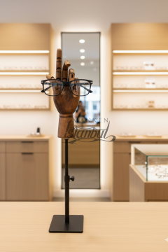 Siyah Yükseklik Ayarlı Eskiz Ahşap Model El Mankeni