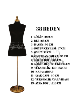İğne Batabilen Terzi Mankeni 34-46 Arası 38 beden
