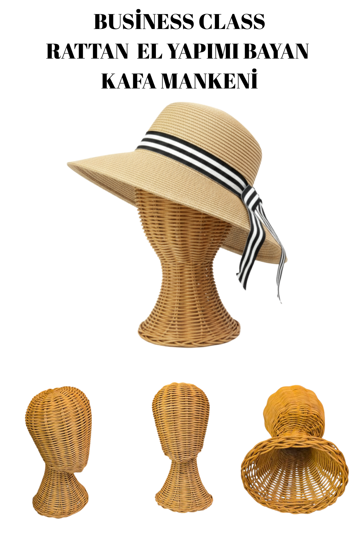 BUSİNESS CLASS RATTAN  EL YAPIMI BAYAN  KAFA MANKENİ