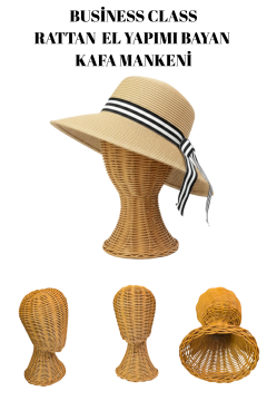 BUSİNESS CLASS RATTAN  EL YAPIMI BAYAN  KAFA MANKENİ