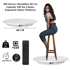Profesyonel 60 Cm Çap Hız Ayarlı Kumandalı Döner Platform
