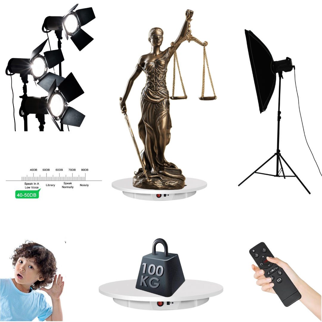 Profesyonel 50 Cm Çap Hız Ayarlı Kumandalı Döner Platform