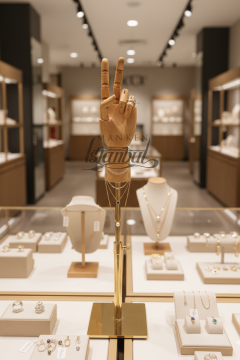 Gold Yükseklik Ayarlı Eskiz Ahşap Model El Mankeni