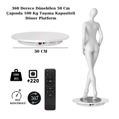 Profesyonel 50 Cm Çap Hız Ayarlı Kumandalı Döner Platform