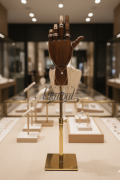 Gold Yükseklik Ayarlı Eskiz Ahşap Model El Mankeni